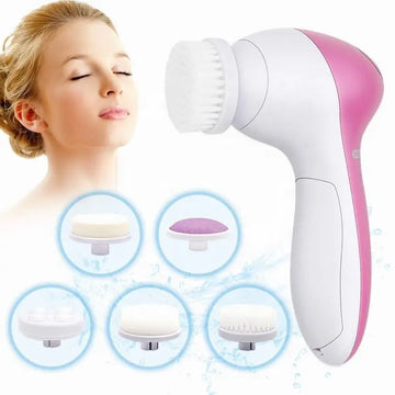 Electric Facial Cleaner 5 IN 1 Face Cleansing Brush Wash Machine Spa Skin Care Massager Blackhead Cleaning Facial Cleanser Tools| GlowPeak