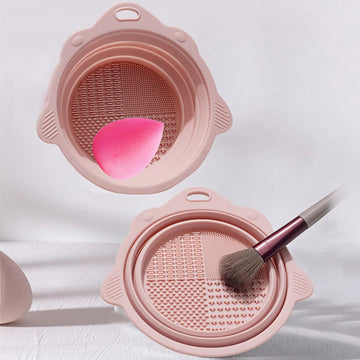Makeup Brush Cleaner Cleaning Bowl Brush Tool Set Thorough Cleaning Without Hurting Bristles Wet & Dry Powder Puff Dry Cleaner| GlowPeak