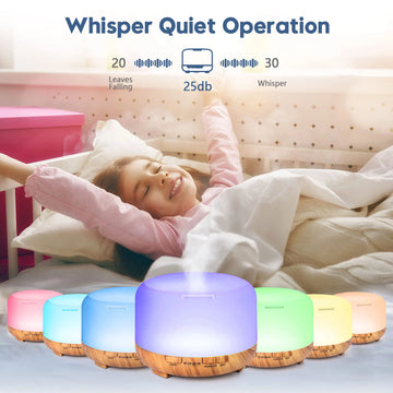 500ML Aroma Diffuser with Remote Control – 5V 2A Essential Oil Aromatherapy Humidifier for Home, Office & Wellness – GlowPeak