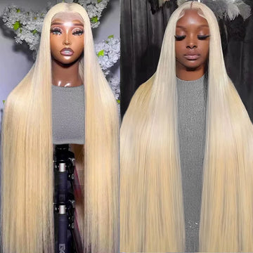 613 Honey Blonde 13x6 HD Lace Frontal Human Hair Wig – Transparent Brazilian Straight Lace Wig for Women | GlowPeak