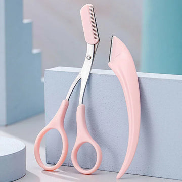 Eyebrow Trimming Knife & Face Razor for Women – Professional Brow Scissors with Comb, Brow Trimmer & Scraper Accessories | GlowPeak
