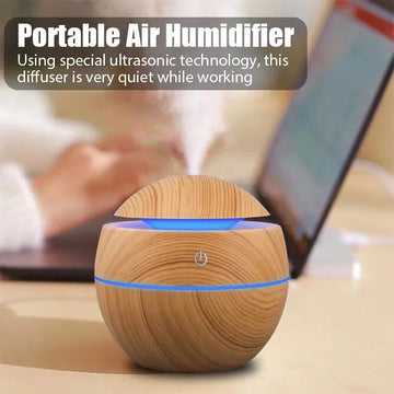 USB Ultrasonic Cool Mist Sprayer Essential Oil Fragrance Mini Home Wood Grain Air Humidifier Electric Air Aroma Diffuser Purifie | GlowPeak