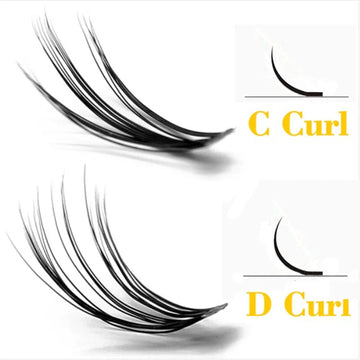 Cluster Eyelashes 20D/30D/40D | Natural Individual Lash Extensions | Soft Bunches for DIY Eyelash Application | 60 Bundles Per Box | GlowPeak