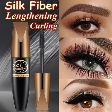 5D Waterproof Mascara Lengthens Eyelashes Extension Black Silk Fiber Mascara Female Makeup Cosmetic Waterproof Mascara| GlowPeak