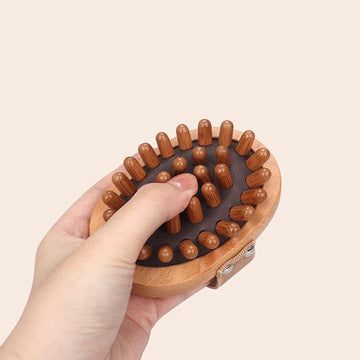 Body Anti-Cellulite Brush – Wooden Essential Oil Spa Massager, Air Cushion Scalp & Body Massage Comb for Soothing Relief – GlowPeak