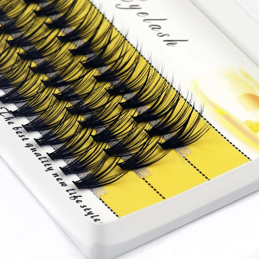 Cluster Eyelashes 20D/30D/40D | Natural Individual Lash Extensions | Soft Bunches for DIY Eyelash Application | 60 Bundles Per Box | GlowPeak
