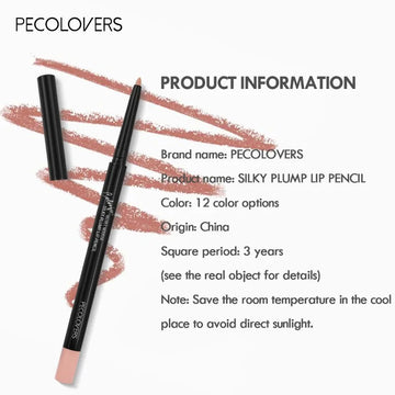 Waterproof Matte Lipliner Pencil – Long-Lasting Red Contour Tint Lipstick, Non-Stick Cup & Moisturizing Lip Makeup – 12 Colors | GlowPeak
