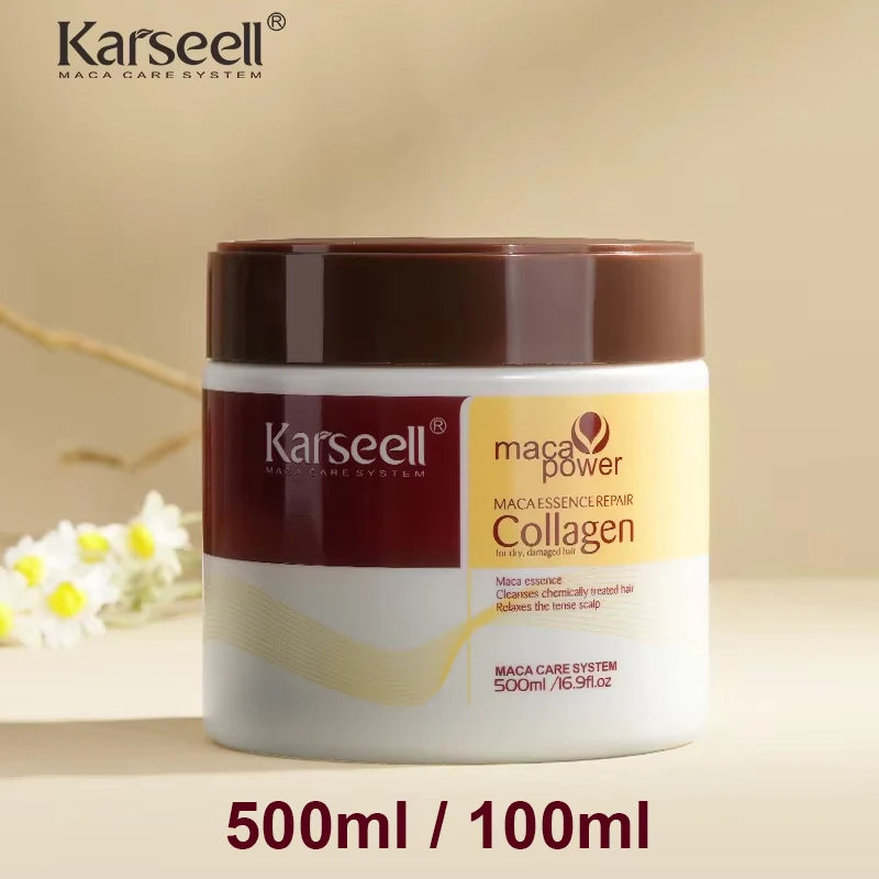 Karseell Collagen Hair Treatment Deep Repair Conditioning Argan Oil Hair Mask Essence for Dry Damaged Hair 100ml/500ml | GlowPeak