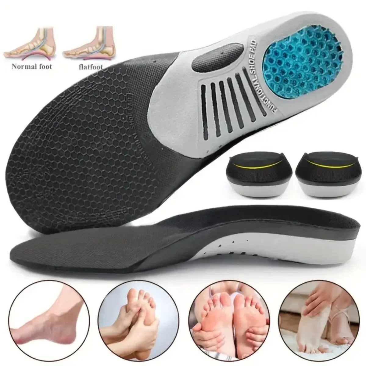 1Pair Orthopedic Insoles Orthotics Flat Foot Health Sole Pad For Shoes Insert Arch Support Pad Plantar Fasciitis Feet Care Pads| GlowPeak