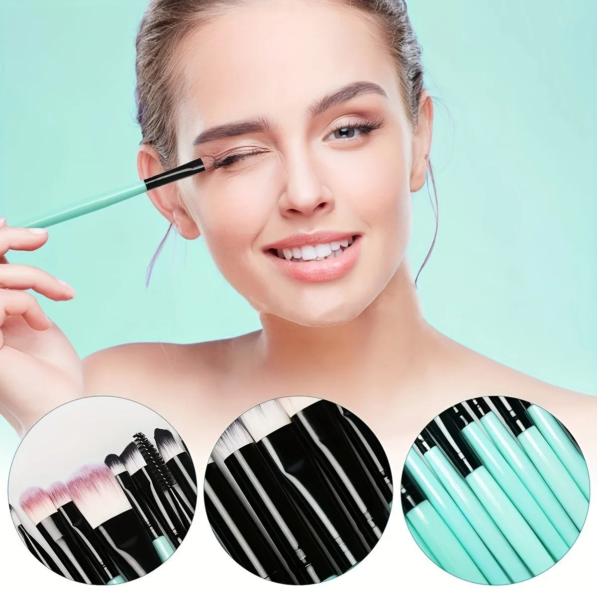 Eye Makeup Brush Set - 20-Piece Professional Eye Shadow & Eyeliner Brushes for Precise Application GlowPeak| GlowPeak