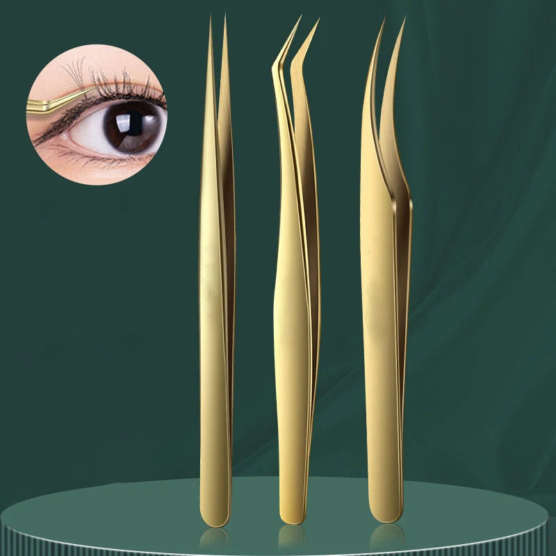 Anti-static Straight Eyelash Extension Tweezers – Industrial Precision Curved & Straight Lash & Eyebrow Makeup Tools | GlowPeak