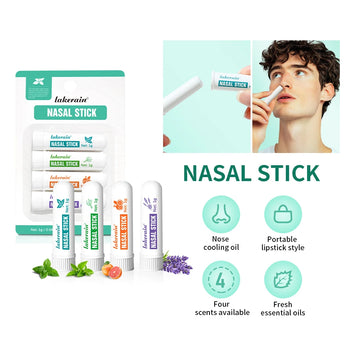 Long-Lasting Refreshing Nasal Stick 4 Pack – Cooling Plant Essential Oil Inhalation for Instant Relief | GlowPeak