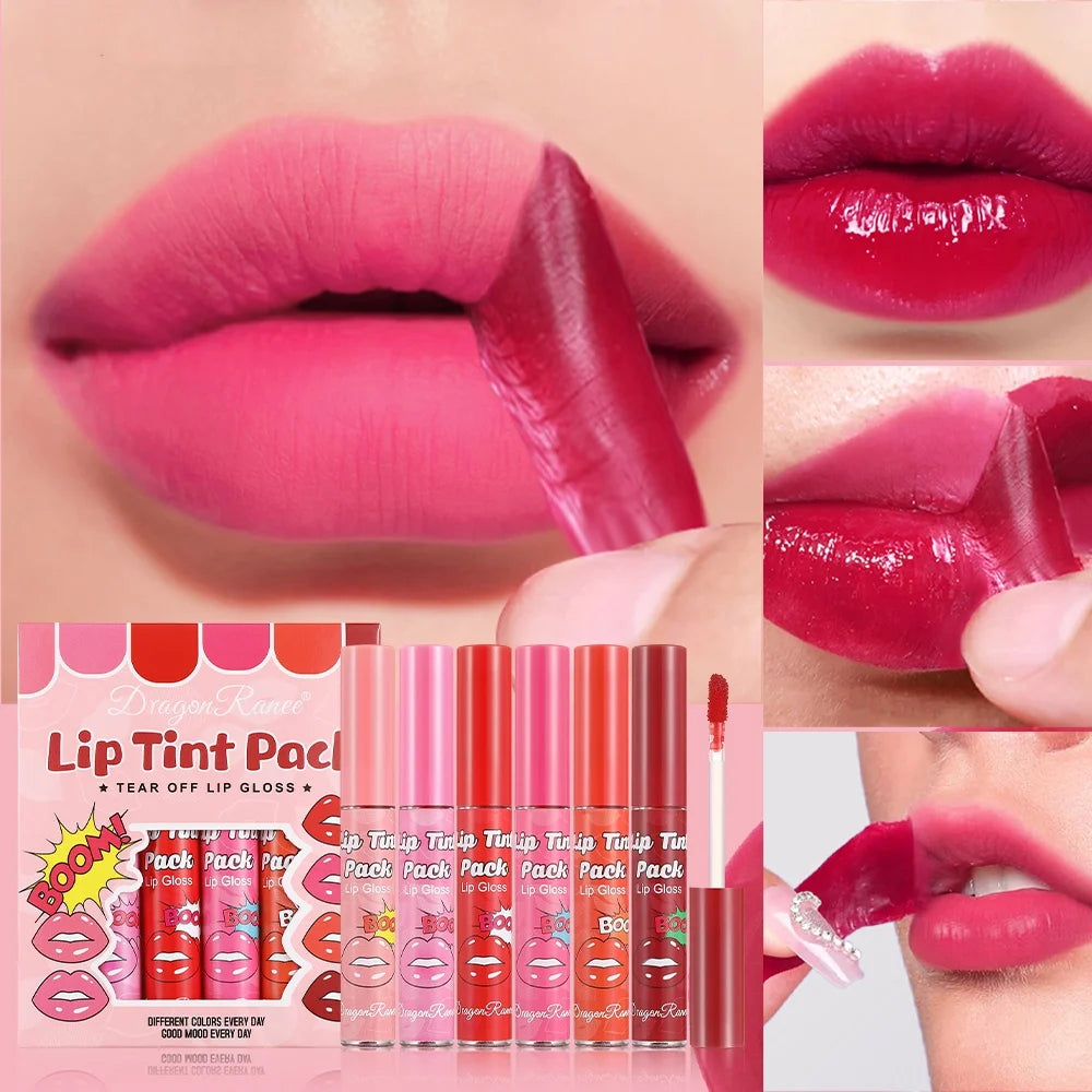 Tear-Off Lipstick – Moisturizing, Waterproof, Long-Lasting Color, Fast-Drying Lipstick with Case | GlowPeak
