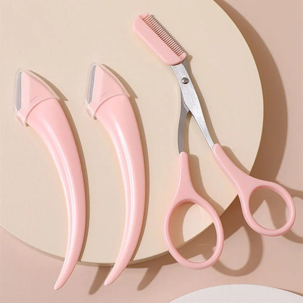 Eyebrow Trimming Knife – Professional Eyebrow Face Razor for Women, Eyebrow Scissors with Comb & Brow Trimmer Scraper | GlowPeak