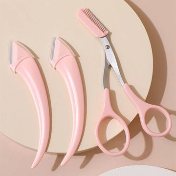 Eyebrow Trimming Knife – Professional Eyebrow Face Razor for Women, Eyebrow Scissors with Comb & Brow Trimmer Scraper | GlowPeak