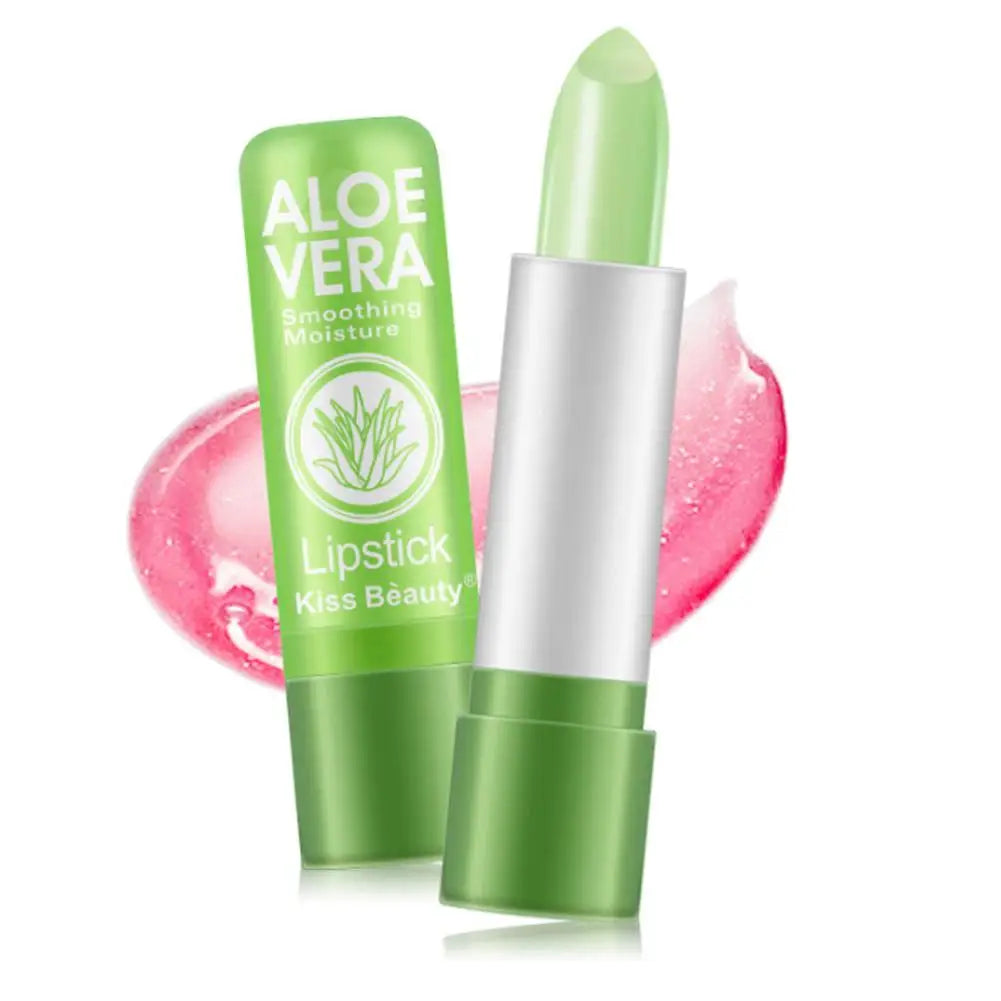 Aloe Vera Color Changing Lipstick - Long-Lasting, Moisturizing, Temperature-Activated Lip Balm, Fade-Resistant Lip Care | GlowPeak