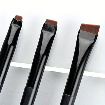 3pcs Makeup Brush Set,Blade eyeliner brush fine oblique head eyebrow brush outline eyeliner ultra-thin eye shadow brush makeup b| GlowPeak