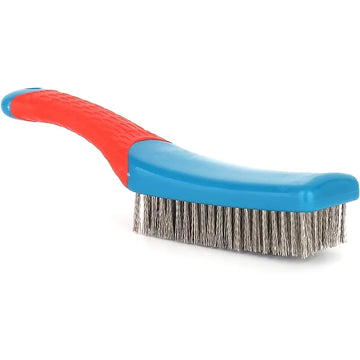 Heavy Duty Stainless Steel Wire Brush with Comfortable Plastic Handle - Perfect for Removing Rust, Welding Slag, Dirt, and Paint| GlowPeak