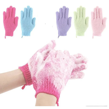 Exfoliating Bath Mitt Gloves (2 Pieces) – Body Scrub & Massage Sponge for Peeling, Skin Moisturizing, and Resistance Wash | GlowPeak